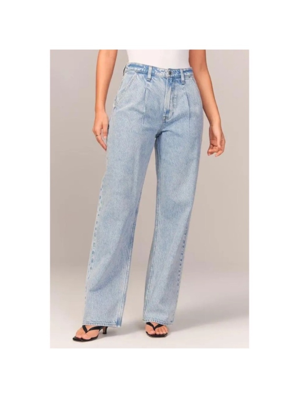 Abercrombie & Fitch Light Blue High-Rise Wide Leg Jeans - Classic Flared Fit